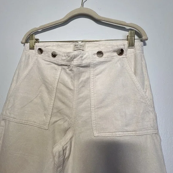 Pilcro Anthropologie The Kit Utility Wide Leg High Rise Corduroy Trousers Sz 30 - Picture 14 of 16